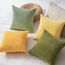 Topfinel 4er Set Samt Kissenbezug Kissenhülle Kopfkissenbezug Dekorative Dekokissen Couchkissen Deko Bezug Sofakissenbezug für Wohnzimmer Schlafzimmer Büro 45x45 cm,Gelbgrün