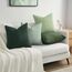 Topfinel Kissenbezug 50x50 cm Salbeigrün 4er Set Kordsamt Kissenbezüge Kissenhülle sofakissen dekokissen deko für Sofa Schlafzimmer Wohnzimmer Kinder flauschig Farbverlauf