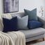 Topfinel Kissenbezug 40x40 Blau 4er Set Cord körnig Farbverlauf Kissenbezüge Kissenhülle Dekokissenbezug Sofakissen Couchkissen für Sofa Schlafzimmer Wohnzimmer Balkon Kinder flauschig