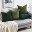 Topfinel Kissenbezug 50x50 Grün 4er Set Cord körnig Farbverlauf Kissenbezüge Kissenhülle Dekokissenbezug Sofakissen Couchkissen für Sofa Schlafzimmer Wohnzimmer Balkon Kinder flauschig