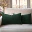 Slozzi 2er Set Kordsamt Kissenbezug Dunkelgrün 30x50 Kissenbezüge Kissenhülle Sofakissen Dekokissenbezug Couchkissen Weich für Sofa Schlafzimmer Wohnzimmer Balkon