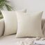 Slozzi 2er Set Kordsamt Kissenbezug Beige 40x40cm Kissenbezüge Kissenhülle Sofakissen Dekokissenbezug Couchkissen Weich für Sofa Schlafzimmer Wohnzimmer Balkon