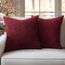 Slozzi 2er Set Kordsamt Kissenbezug WeinRot 40x40 Kissenbezüge Kissenhülle Sofakissen Dekokissenbezug Couchkissen Weich für Sofa Schlafzimmer Wohnzimmer Balkon