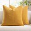 Slozzi 2er Set Kordsamt Kissenbezug Herbstdcko Ingwergelb 50x50 Kissenbezüge Kissenhülle Sofakissen Dekokissenbezug Couchkissen Weich für Sofa Schlafzimmer Wohnzimmer Balkon
