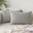 Slozzi 2er Set Kordsamt Kissenbezug Hellgrau 40x60 Kissenbezüge Kissenhülle Sofakissen Dekokissenbezug Couchkissen Weich für Sofa Schlafzimmer Wohnzimmer Balkon