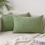 Slozzi 2er Set Kordsamt Kissenbezug Bohnengrün 40x60 Kissenbezüge Kissenhülle Sofakissen Dekokissenbezug Couchkissen Weich für Sofa Schlafzimmer Wohnzimmer Balkon