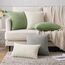 Slozzi 2er Set Kordsamt Kissenbezug Bohnengrün 50x50cm Kissenbezüge Kissenhülle Sofakissen Dekokissenbezug Couchkissen Weich für Sofa Schlafzimmer Wohnzimmer Balkon