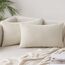 Slozzi 2er Set Kordsamt Kissenbezug Beige 30x50cm Kissenbezüge Kissenhülle Sofakissen Dekokissenbezug Couchkissen Weich für Sofa Schlafzimmer Wohnzimmer Balkon