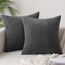 Slozzi 2er Set Kordsamt Kissenbezug Dunkelgrau 40x40cm Kissenbezüge Kissenhülle Sofakissen Dekokissenbezug Couchkissen Weich für Sofa Schlafzimmer Wohnzimmer Balkon
