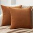 Topfinel Kissenbezug 45x45 Herbst Karamell Orange 2er Set Cord Kissenbezüge Kissenhülle Sofakissen Dekokissen deko für Sofa Bett Wohnzimmer Kinder flauschig