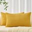 Topfinel 2er Set Kissenbezüge 40x80cm Kord Kissenhülle Dekorative Kissenbezug Sofakissen Couchkissen Dekokissen Zierkissenbezug Deko Kissenhülle Gelb