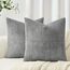 Topfinel 2er Set Kissenbezug 45x45 grau Kordsamt gestreiftes Muster Kissenbezüge Kissenhülle Dekokissen Sofakissen Couchkissen Dekokissen Zierkissenbezug Deko Kissenhüllen Wohnzimmer Schlafzimmer