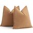 ZWJD Kamel Kissenbezug 50x50 2er Set Chenille Kissenbezüge Sofakissen Kissenhüllen mit elegantem Design, weiche und luxuriöse dekorative Dekokissen für Couch, Bett und Heimdekoration