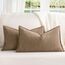 ZWJD Khaki Kissenbezug 30x50 2er Set Chenille Kissenbezüge Sofakissen Kissenhüllen mit elegantem Design, weiche und luxuriöse dekorative Dekokissen für Couch, Bett und Heimdekoration