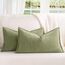 ZWJD Salbei Grün Kissenbezug 40x60 2er Set Chenille Kissenbezüge Sofakissen Kissenhüllen mit elegantem Design, weiche und luxuriöse dekorative Dekokissen für Couch, Bett und Heimdekoration