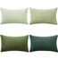MIULEE Kordsamt Kissenbezug Weiche Kissenhülle Dekorative Sofakissen Quadratische Dekokissen Zierkissenbezug Gestreifte Kissenbezüge für Wohnzimmer 4 Stück 40x60cm Forest Green Series