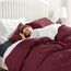 BEDSURE Bettwäsche 200x200 3teilig Weinrot - 1 Bettbezug 200x200 cm + 2 Kissenbezüge 80X80 cm, ÖKO-TEX Bettwäsche-Sets Rot Polyester Mikrofaser mit Reißverschluss