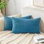 EMEMA Kissenbezug 30x50 cm Kordsamt Kissenbezüge Dekokissen Sofakissen Cord Kissenhülle Zierkissenbezug Kord Dekorative Weiche für Sofa Wohnzimmer Schlafzimmer 2er Set Seeblau