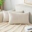 EMEMA Kissenbezug 40x60 cm Kordsamt Kissenbezüge Dekokissen Sofakissen Cord Kissenhülle Zierkissenbezug Kord Dekorative Weiche für Sofa Wohnzimmer Schlafzimmer 2er Set Beige