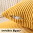 MIULEE 2er Set Kissenbezüge Kord Kissenhülle Dekorative Kissenbezug Sofakissen Couchkissen Dekokissen Zierkissenbezug Kuschelkissen für Sofa Schlafzimmer Wohnzimmer 45x45 cm Senfgelb