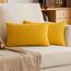 EMEMA Kissenbezug 30x50 cm Herbst Kordsamt Kissenbezüge Dekokissen Sofakissen Cord Kissenhülle Zierkissenbezug Kord Dekorative Weiche für Sofa Wohnzimmer Schlafzimmer 2er Set Strohgelb