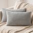MIULEE Kissenbezüge Kordsamt Kissenbezug Zierkissenbezug Dekokissen Sofakissen Kord 2er Set Kissenhülle Dekorative Zierkissenbezüge Kissen für Sofa Couch Zuhause Wohnzimmer 40x60 cm Hellgrau
