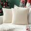 MIULEE 2er Set Kissenbezug Kissenhülle Dekorative Dekokissen Sofakissen Quadrat Wurfkissenbezug mit Verstecktem Reißverschluss Sofa Schlafzimmer 26x26 Zoll 65x65 cm Creme weiß