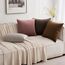 MIULEE 2er Set Samt Soft Solid Dekorative Quadrat Wurf Kissenbezüge Set Kissen Fall für Sofa Schlafzimmer Schokoladenbraun 16 x 16 Zoll 40x40 cm