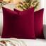 MIULEE 2er Set Kissenbezug Kissenhülle Dekorative Dekokissen Sofakissen Quadrat Wurfkissenbezug mit Verstecktem Reißverschluss Sofa Schlafzimmer 22x22 Zoll 55x55 cm Wein Rot