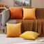 MIULEE 2er Set Kissenbezug Kissenhülle Dekorative Dekokissen Sofakissen Quadrat Wurfkissenbezug mit Verstecktem Reißverschluss Sofa Schlafzimmer 24x24 Zoll 60x60 cm Orange