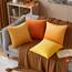 MIULEE 2er Set Kissenbezug Kissenhülle Dekorative Dekokissen Sofakissen Quadrat Wurfkissenbezug mit Verstecktem Reißverschluss Sofa Schlafzimmer 24x24 Zoll 60x60 cm Orange