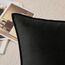 EMEMA Samt Kissenbezug Kissenhülle 50x50 cm Dekorative Sofakissen Dekokissen Umwickelte Kante 2er Set Kissenbezüge Zierkissenbezug für Sofa Wohnzimmer Schlafzimmer Schwarz