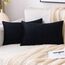EMEMA Samt Kissenbezug Kissenhülle Dekorative Dekokissen Sofakissen Lendenkissen Wurfkissenbezug mit Verstecktem Reißverschluss Schlafzimmer Sofa 2er Set 30x50 cm Schwarz