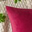 EMEMA Samt Kissenbezug Kissenhülle Dekorative Dekokissen Sofakissen Lendenkissen Wurfkissenbezug mit Verstecktem Reißverschluss Sofa Schlafzimmer 2er Set 45x45 cm Wein Rot