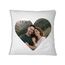 LOOXIS Personalisiertes Kissen mit Foto & Text Herzmotiv, selbst gestalten – 40x40cm, farbige Rückseite, Leinenhaptik – Geschenkidee Männer, Frauen, Jahrestag, Geburtstag, Valentinstag – Cappucchino