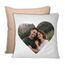 LOOXIS Personalisiertes Kissen mit Foto & Text Herzmotiv, selbst gestalten – 40x40cm, farbige Rückseite, Leinenhaptik – Geschenkidee Männer, Frauen, Jahrestag, Geburtstag, Valentinstag – Cappucchino