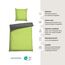 Schiesser Bettwäscheset Doubleface | Renforcé | 2-teilig | Zweifarbig | 100 % Baumwolle | Oeko-Tex® Made in Green Zertifiziert | Reißverschluss | 155x220cm + 80x80cm | Grün-Dunkelgrau