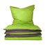 Schiesser Bettwäscheset Doubleface | Renforcé | 2-teilig | Zweifarbig | 100 % Baumwolle | Oeko-Tex® Made in Green Zertifiziert | Reißverschluss | 155x220cm + 80x80cm | Grün-Dunkelgrau