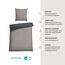 Schiesser Bettwäscheset Doubleface | Renforcé | 2-teilig | Zweifarbig | 100 % Baumwolle | Oeko-Tex® Made in Green Zertifiziert | Reißverschluss | 155x220cm + 80x80cm | Grau-Schwarz