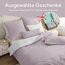 MILDLY Bettwäsche 220x240 Baumwolle, Bettwäsche-Sets Pastelllila 3 Teilig mit Reißverschluss Ähnliche Textur wie Stone Washed Leinen und Enthält 1 Bettbezug und 2 Kissenbezug 80x80