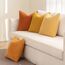 MIULEE 4er Set Kissenbezug Kissen Dekorative Kissenbezüge Kordsamt Sofakissen Dekokissen Kopfkissenbezug Couchkissen Deko Bezug für Sofa Couch Wohnzimmer Schlafzimmer Büro 40x40cm Orange