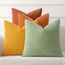 MIULEE 4er Set Kissenbezug Kissen Dekorative Kissenbezüge Kordsamt Sofakissen Dekokissen Kopfkissenbezug Couchkissen Deko Bezug für Sofa Couch Wohnzimmer Schlafzimmer Büro 50x50cm Orange und Grün