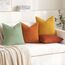 MIULEE 4er Set Kissenbezug Kissen Dekorative Kissenbezüge Kordsamt Sofakissen Dekokissen Kopfkissenbezug Couchkissen Deko Bezug für Sofa Couch Wohnzimmer Schlafzimmer Büro 40x40cm Orange und Grün