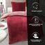 DreamHome Winter Wende Plüsch Bettwäsche 135x200 Nicky-Teddy Cashmere Touch Coral Fleece Bettdezug + Kissenbezug 80x80, Farbe:Weinrot-Altrosa