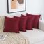 MIULEE Samt Kissenbezug 40x40 cm Kissenhülle Weinrot 4er Set Sofakissen Samtkissen Dekorative Dekokissen Couchkissen Zierkissen Bezug Sofakissenbezug für Wohnzimmer Schlafzimmer Büro