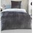 DreamHome Winter Wende Plüsch Bettwäsche 135x200 Nicky-Teddy Cashmere Touch Coral Fleece Bettdezug + Kissenbezug 80x80, Farbe:Silber-ANTHRAZIT