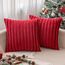 MIULEE Plüsch Kissenbezug 45x45 Weihnachten Deko Flauschige Kissenbezüge Kunstpelz Fell Sofakissen Flauschig Dekokissen Kissenhülle für Wohnzimmer Schlafzimmer Sofa Kuschelkissen Rot 2er Set