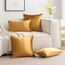 MIULEE 2er Set Samt Kissenbezug Flansch Kissenhülle Dekorative Sofakissen Dekokissen Umwickelte Kante Kissenbezüge Zierkissenbezug für Sofa Wohnzimmer Schlafzimmer 50x50 cm Champagner Golden