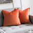 MIULEE 2er Set Samt Kissenbezug Flansch Kissenhülle Dekorative Sofakissen Dekokissen Umwickelte Kante Kissenbezüge Zierkissenbezug für Sofa Wohnzimmer Schlafzimmer 45x45 cm Orange