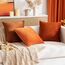 MIULEE 2er Set Samt Kissenbezug Flansch Kissenhülle Dekorative Sofakissen Dekokissen Umwickelte Kante Kissenbezüge Zierkissenbezug für Sofa Wohnzimmer Schlafzimmer 45x45 cm Orange